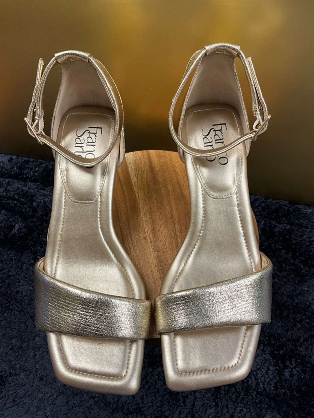 Franco Sarto Metallic Gold Ankle-Strap Sandals